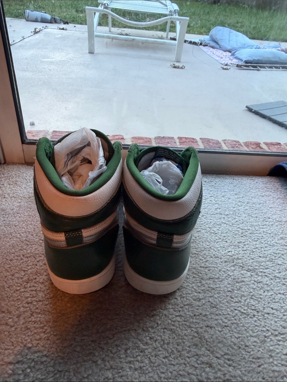 Nike Air Jordan 1 Retro High OG "Gorge Green" White Silver Sneakers. Mens 10.5 - Picture 4 of 7